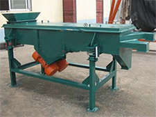 碳鋼加裝料斗的雙層直線振動篩。