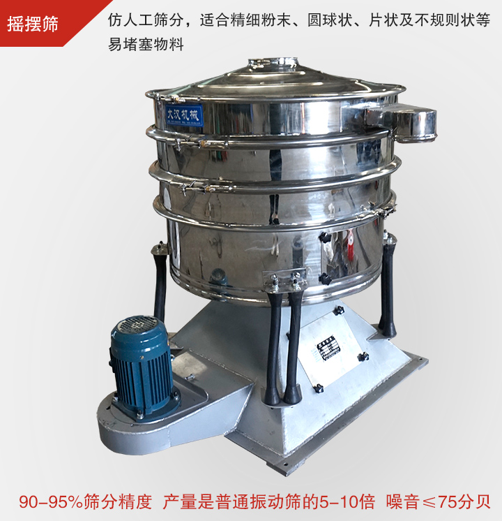 搖擺篩仿照人工篩分，可滿(mǎn)足高精度、高產(chǎn)量篩分要求
