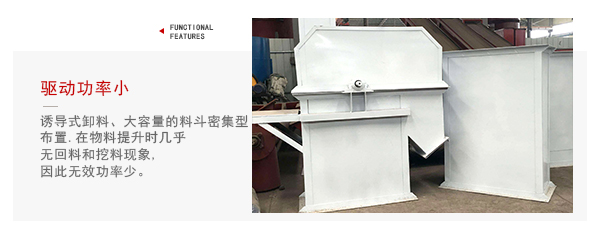 TD型斗式提升機(jī)驅(qū)動(dòng)力小，無回料等特點(diǎn)展示圖。